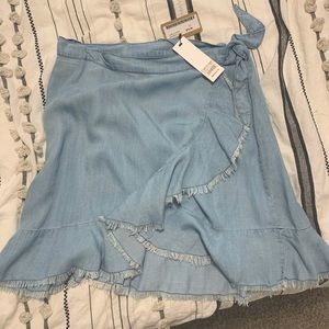 Wrap around light denim boutique skirt
